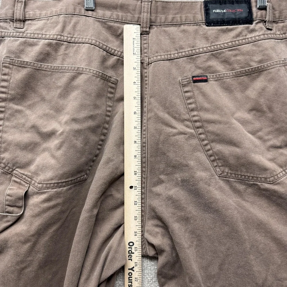 FUBU The Collection Cargo Shorts Mens 46‎ Brown Canvas Utility Big Tall Relaxed